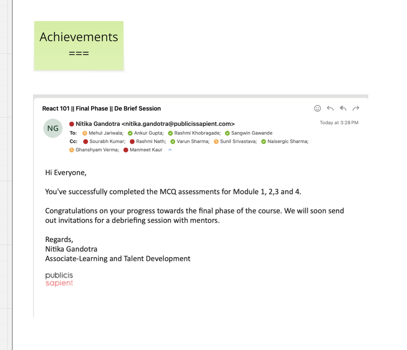 Archana — "Absolutely killed it with Knowledge UI"