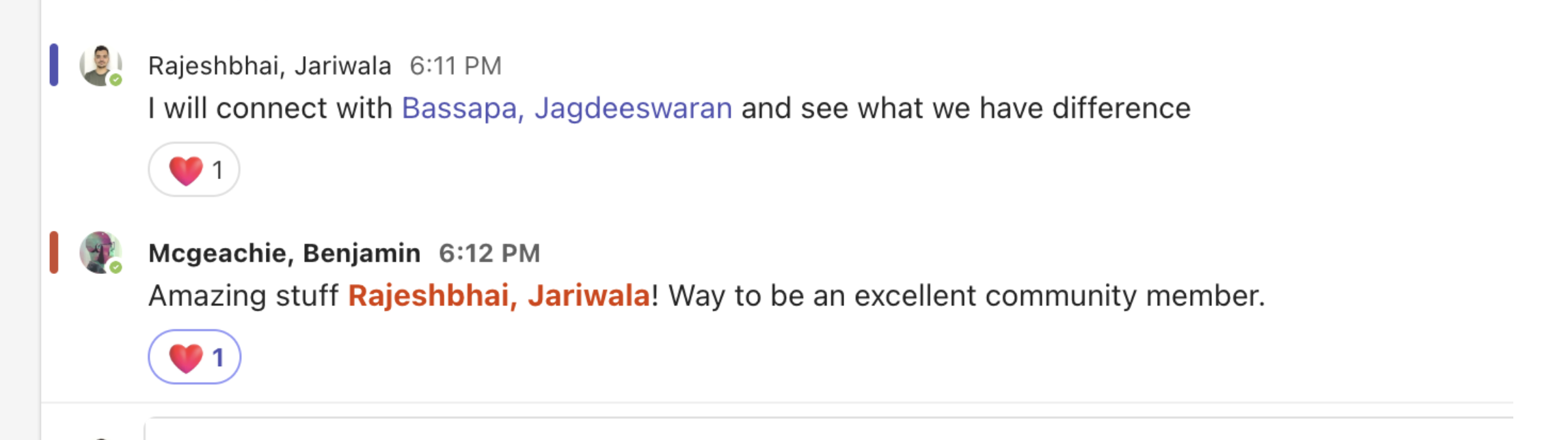 "Excellent community member" - Benjamin Mcgeachie